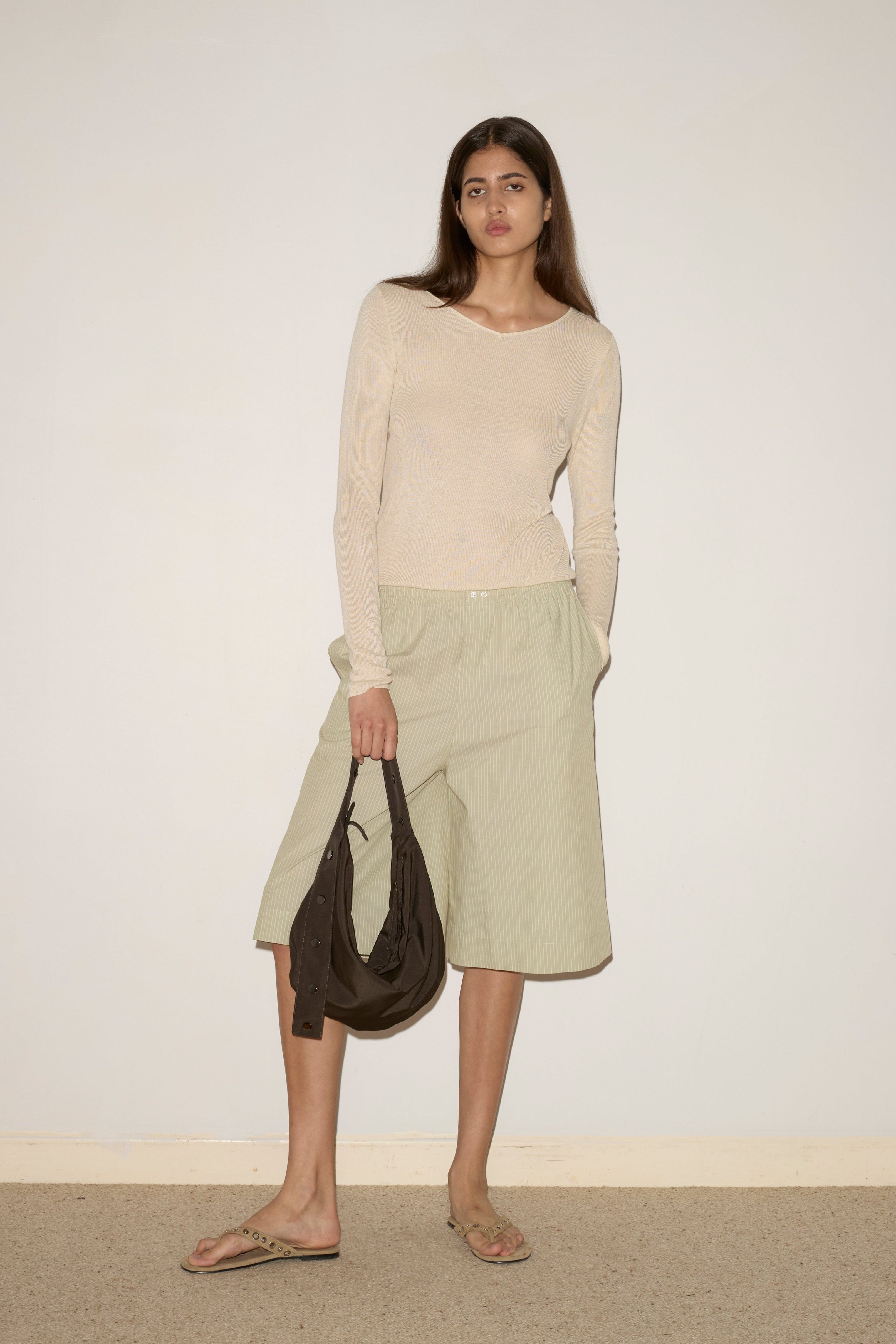 【関税込み】Deiji Studios ラウンジパンツ Deiji Studios Beige 'The Curved Leg Pant' Lounge Pants In