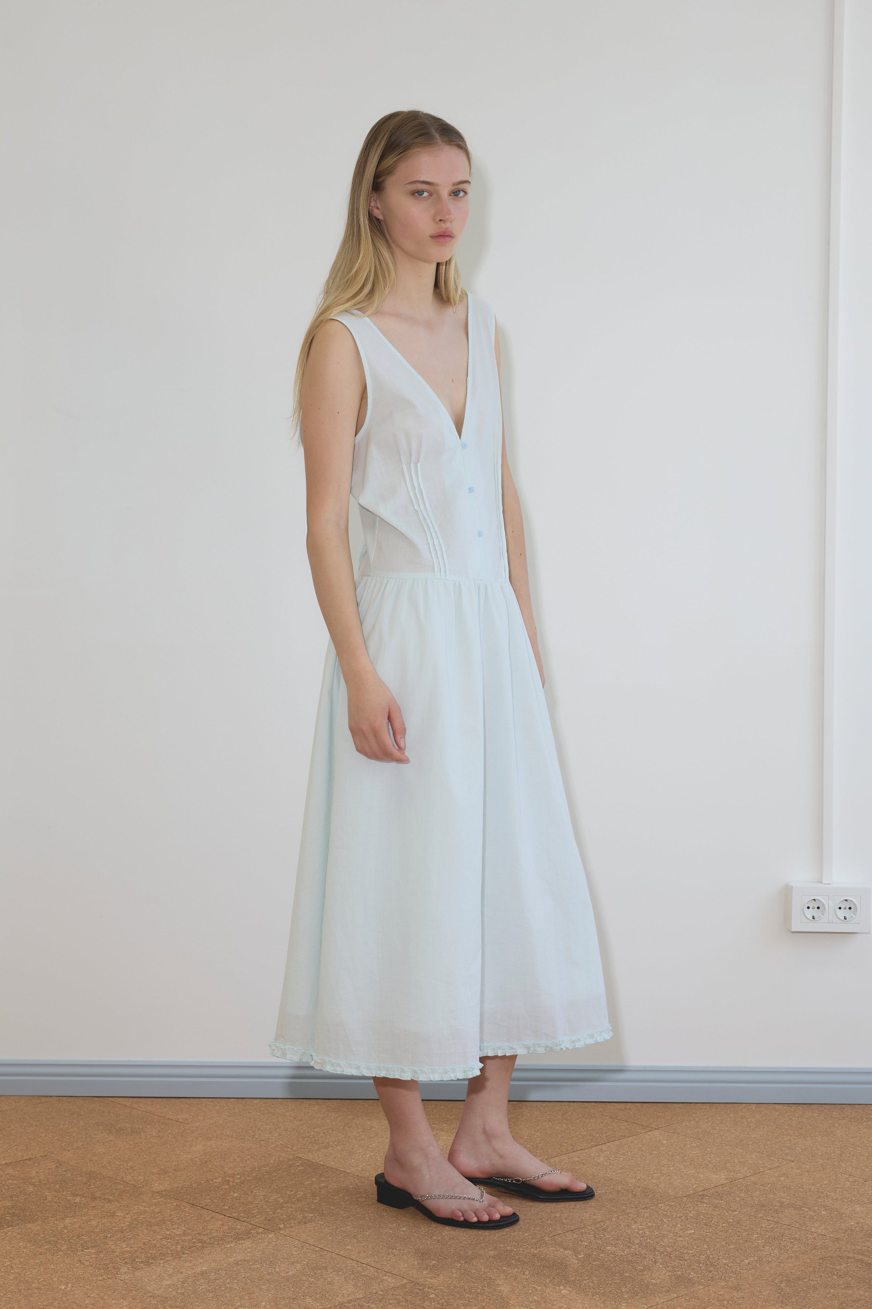 Pintuck Dress - Mint