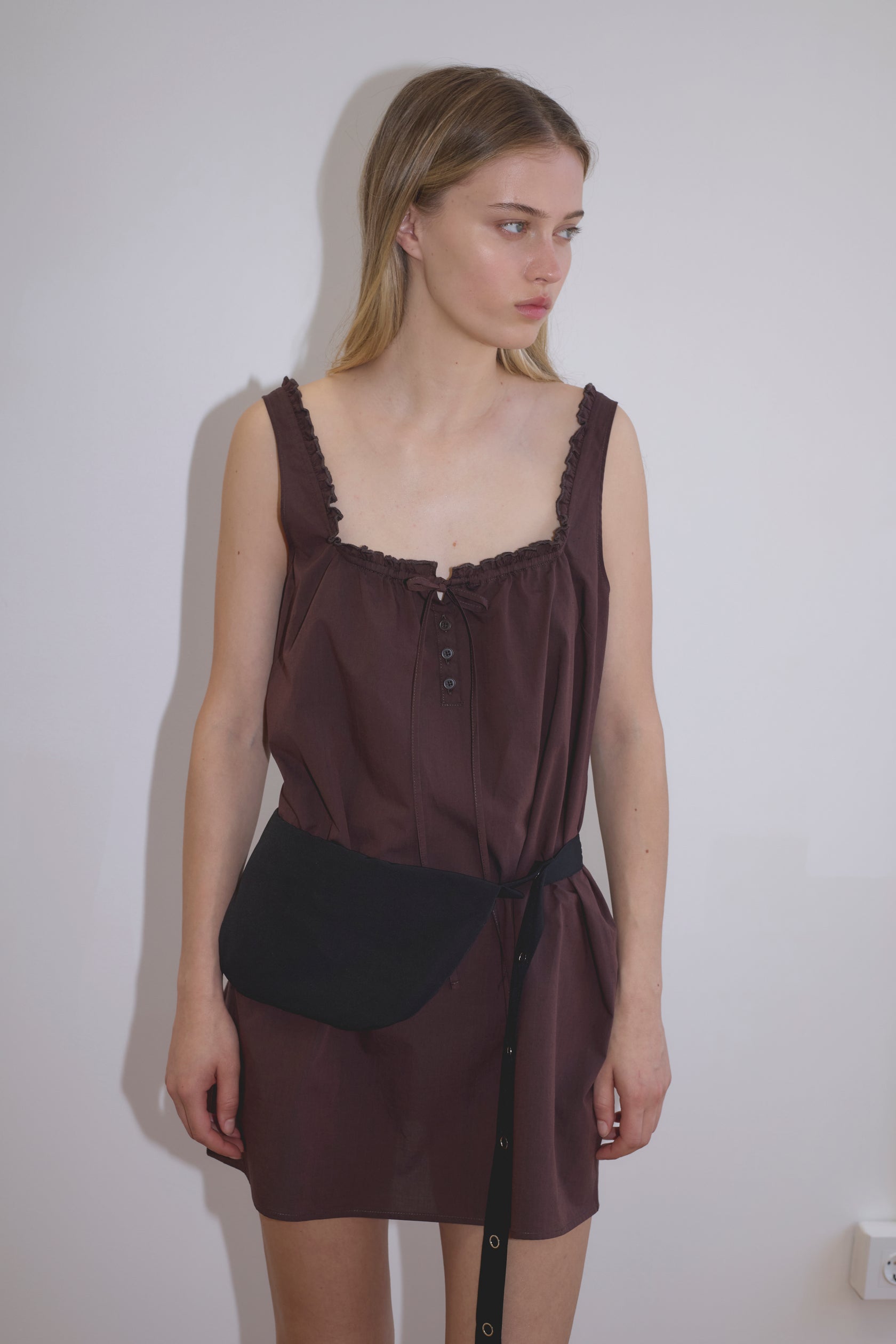 MINI BUTTON DOWN FRILL DRESS TOUCAN PLAY
