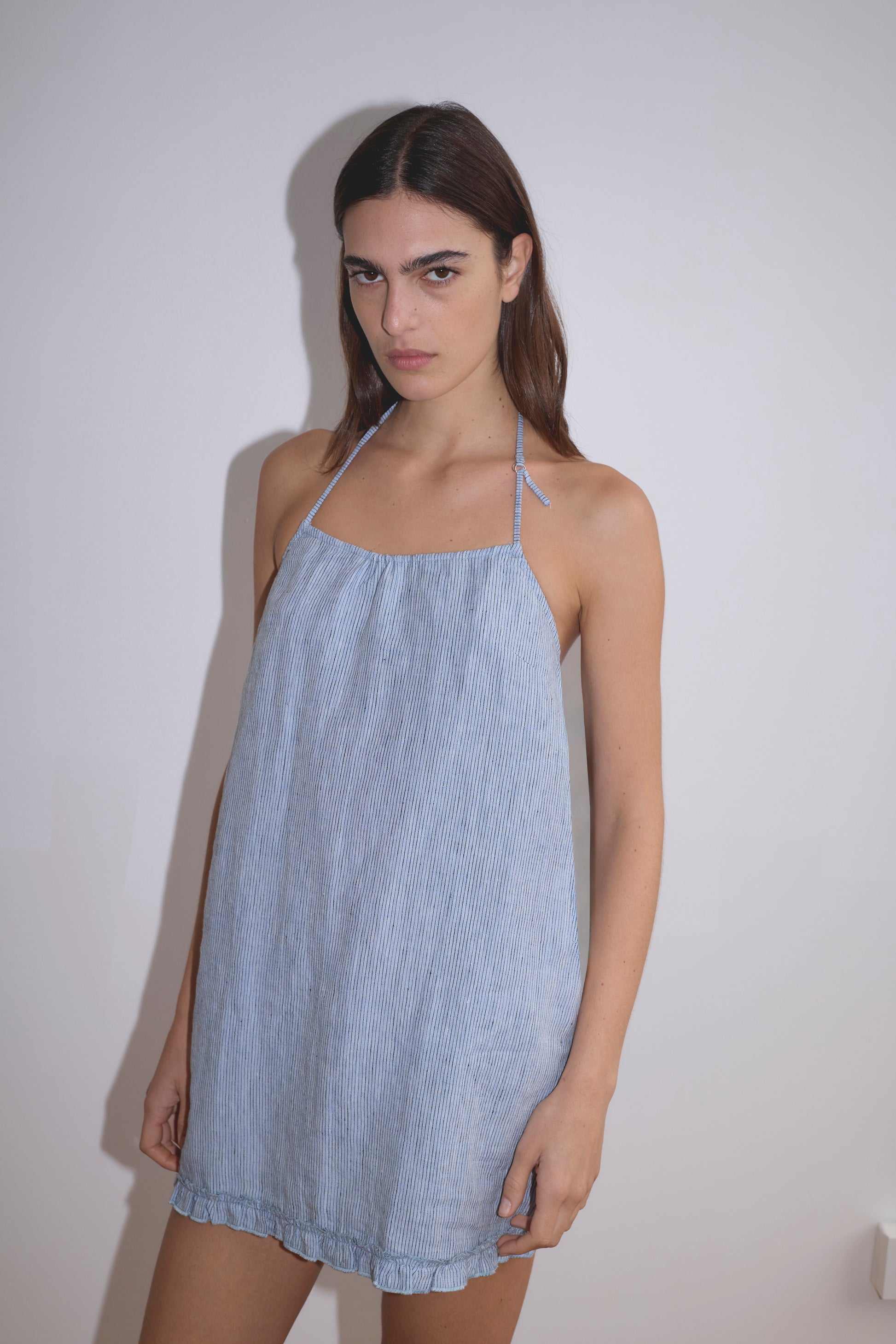 deiji studios halter dress Flounce Halter Dress