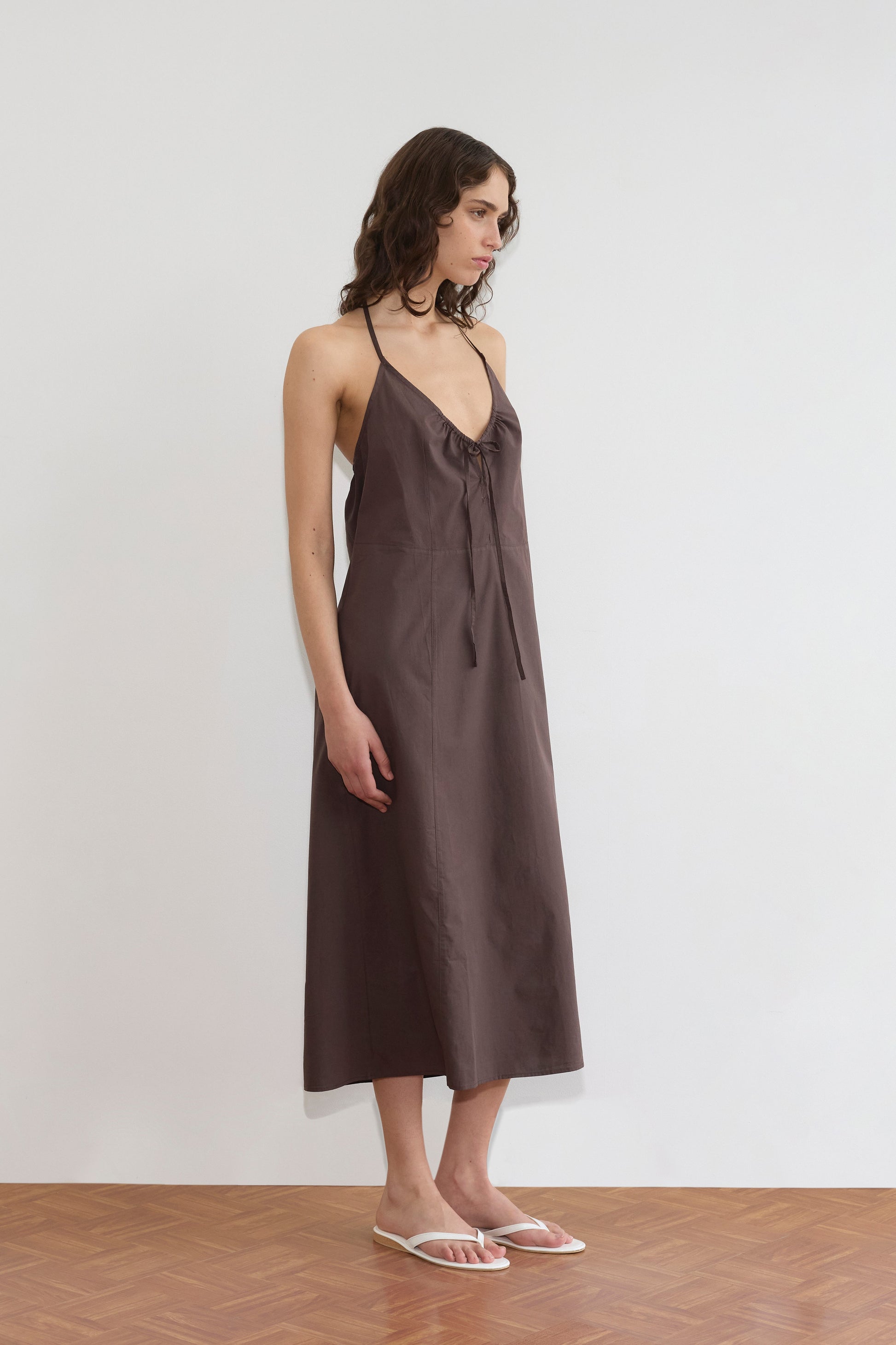 deiji studios halter dress Flounce Halter Dress