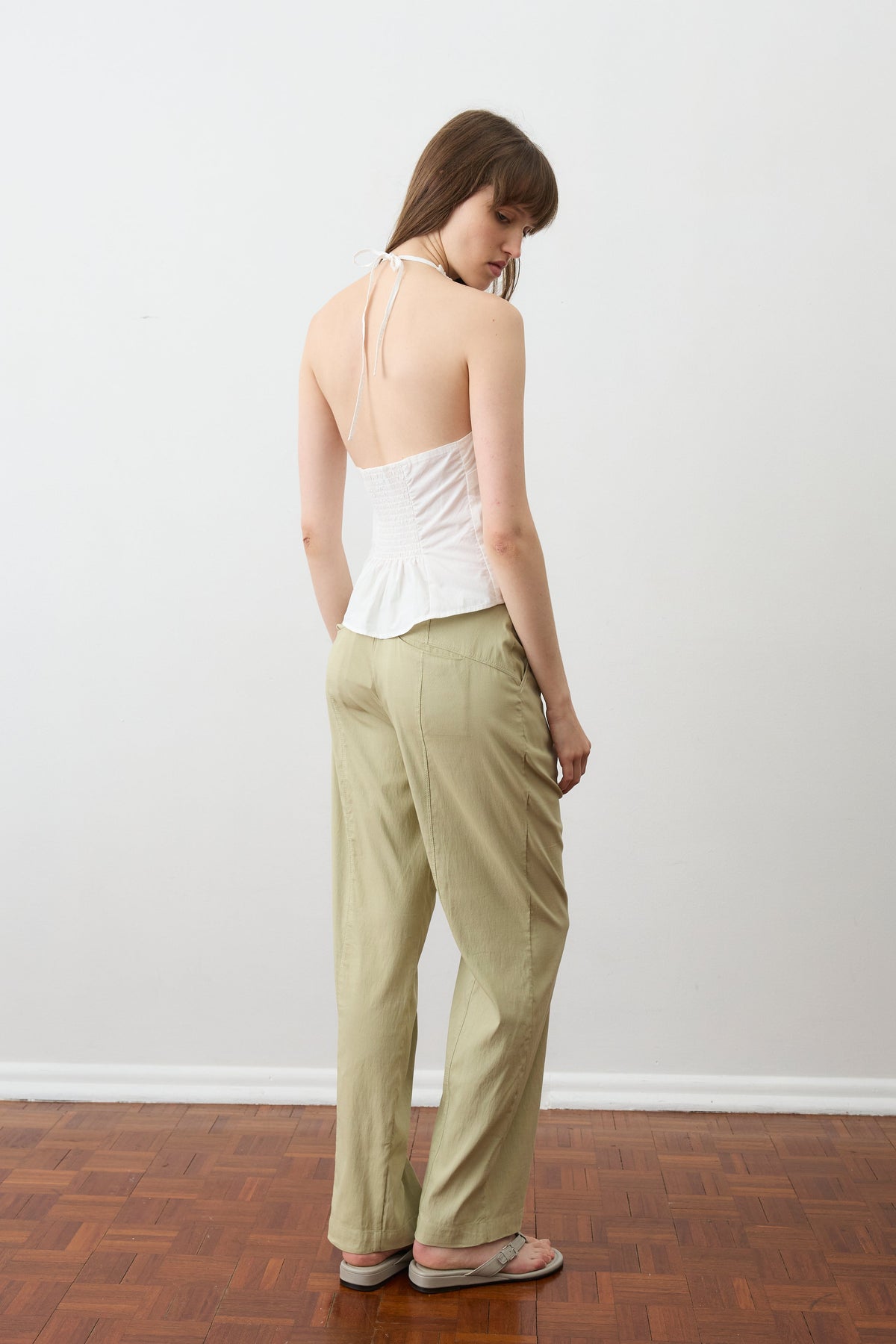 Open Frill Halter - White
