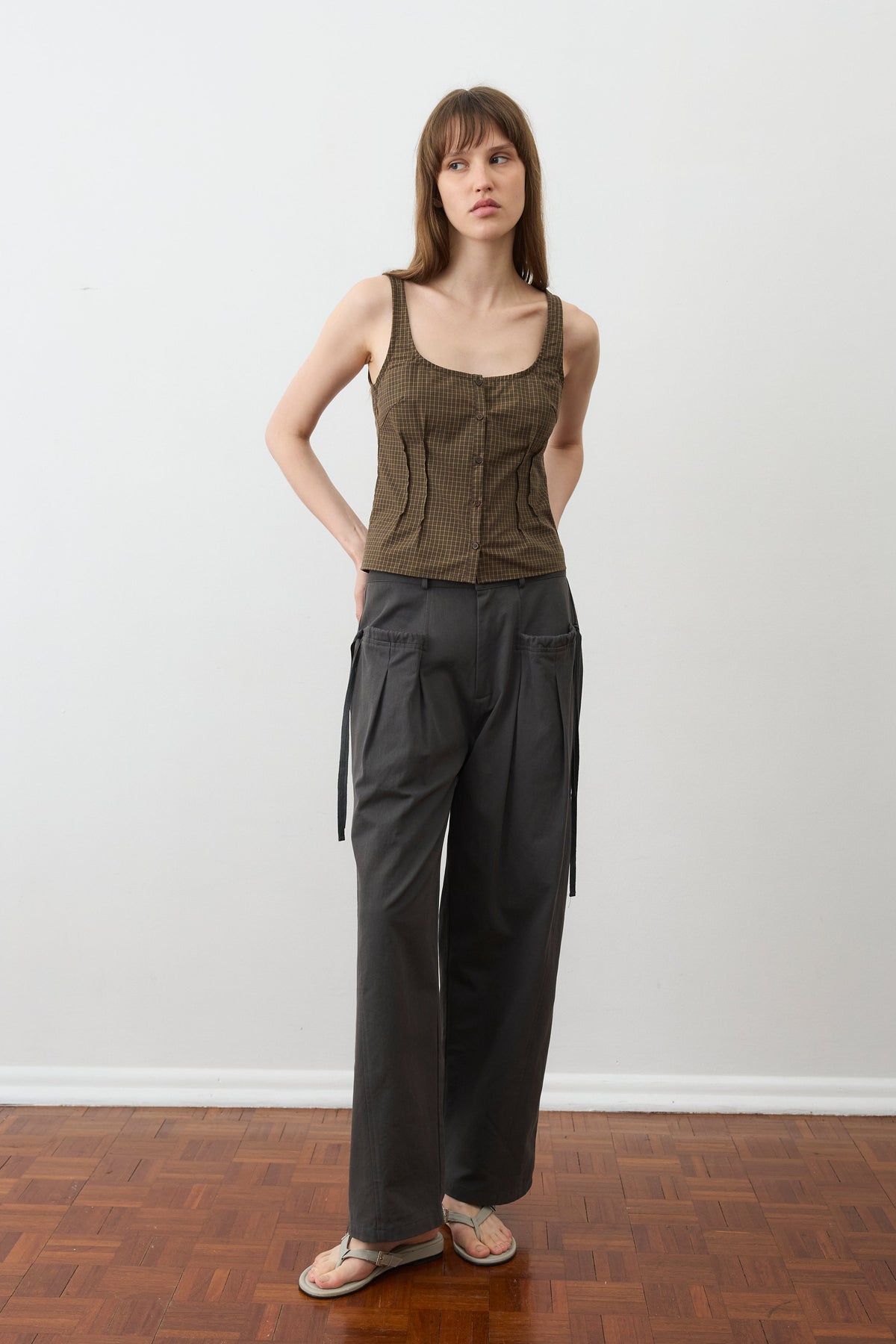 Cinched Pocket Pant - Charcoal