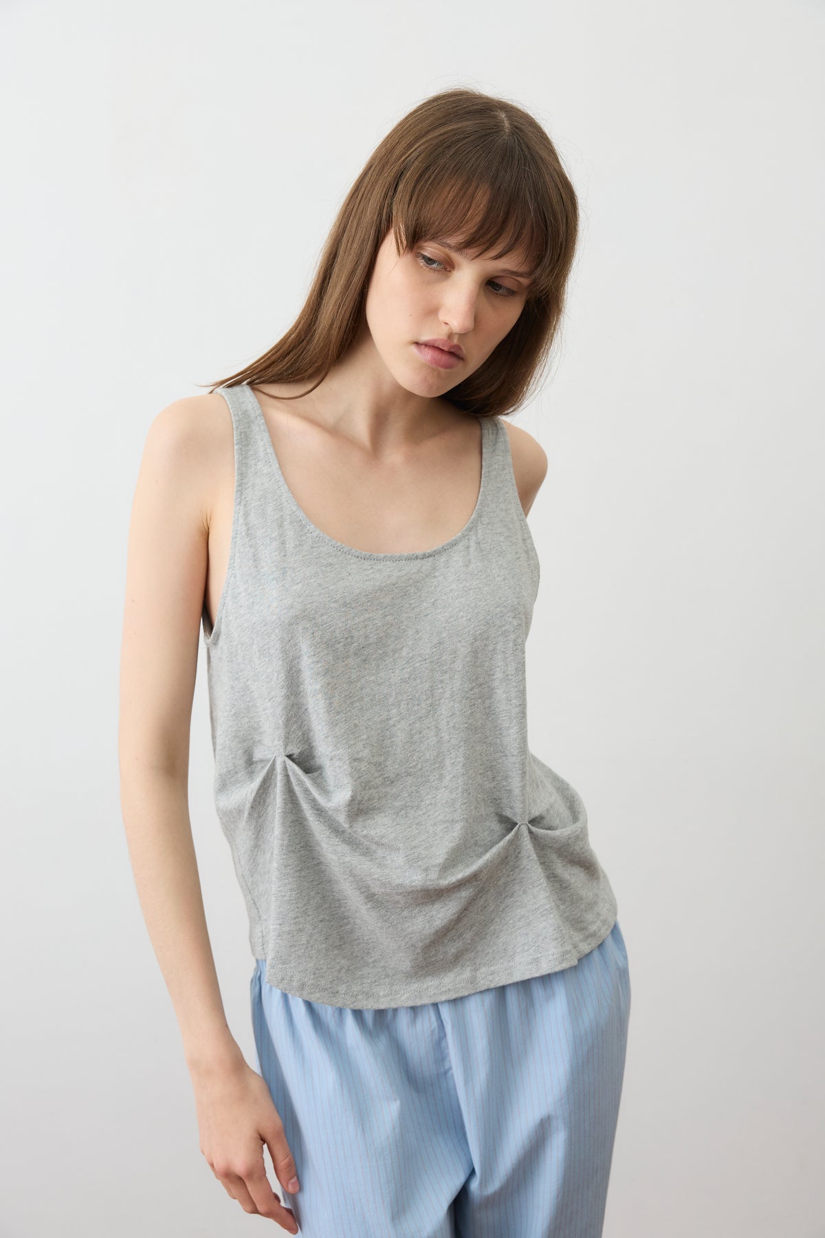 Pinch Gather Tank - Grey