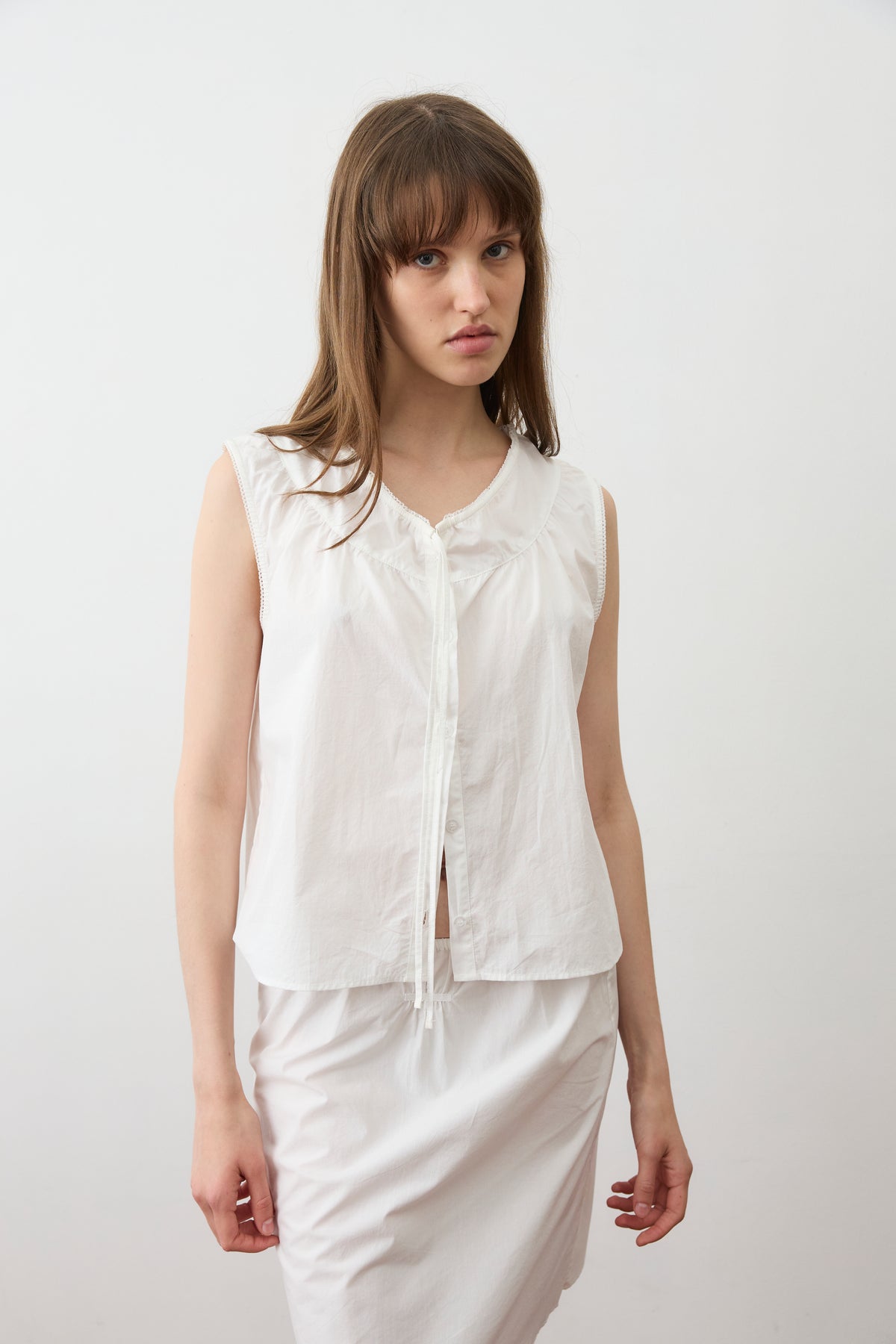 Sleeveless Blouse - White