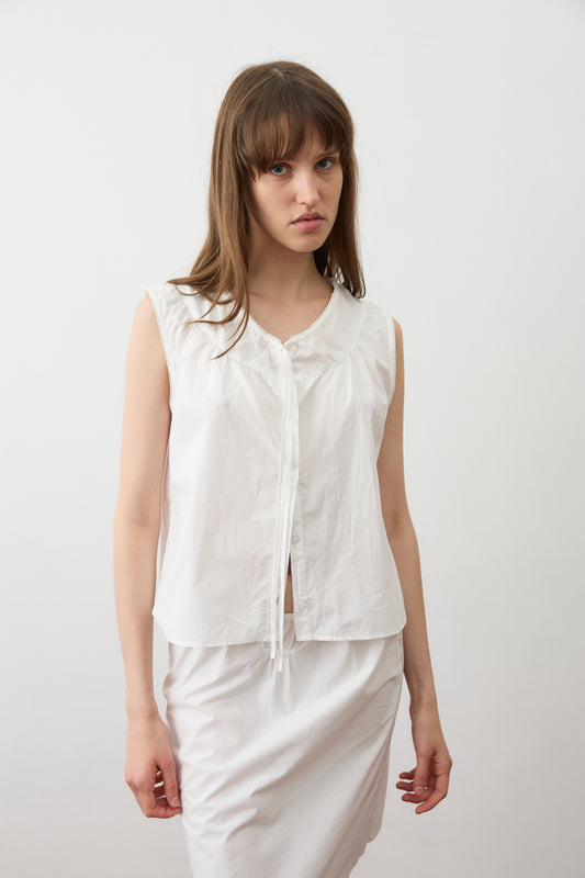 Sleeveless Blouse - White