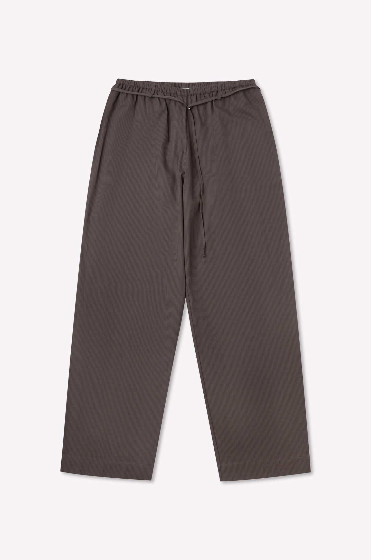 Loose-fitting Loop Pant in Mulberry Stripe with a relaxed straight leg, elastic waistband, and drawstring, shown laid flat on a white background.