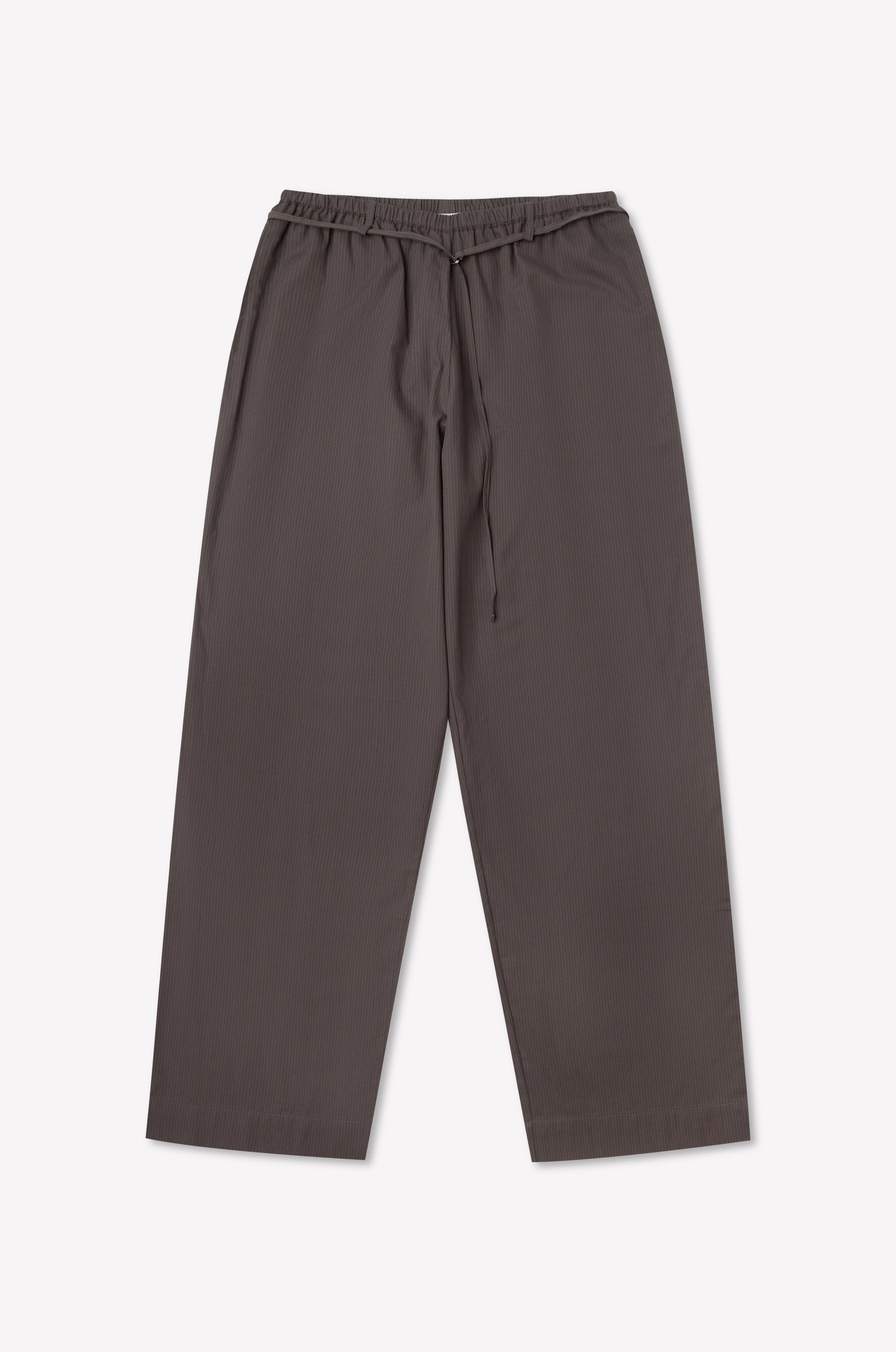 Loose-fitting Loop Pant in Mulberry Stripe with a relaxed straight leg, elastic waistband, and drawstring, shown laid flat on a white background.