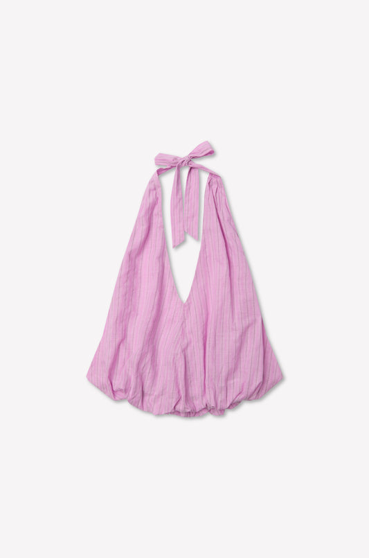 Voile Halter - Fuchsia Stripe