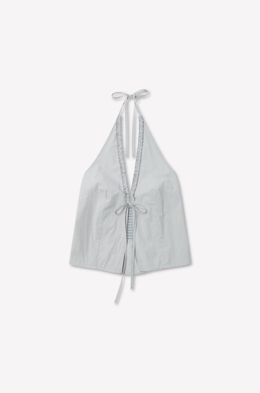 Open Frill Halter - Dream Stripe