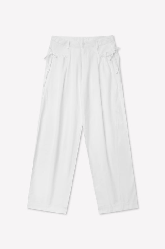 Cinched Pocket Pant - White