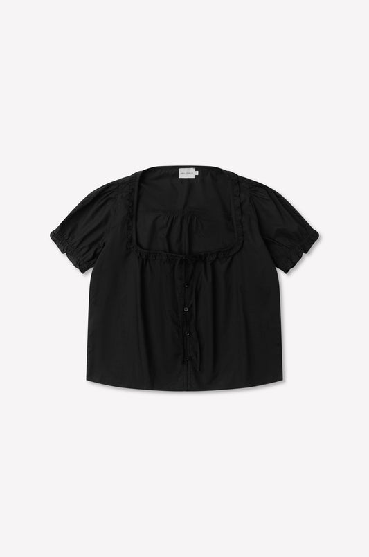 Flounced Top - Black