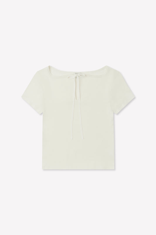Tie Back Tee - White