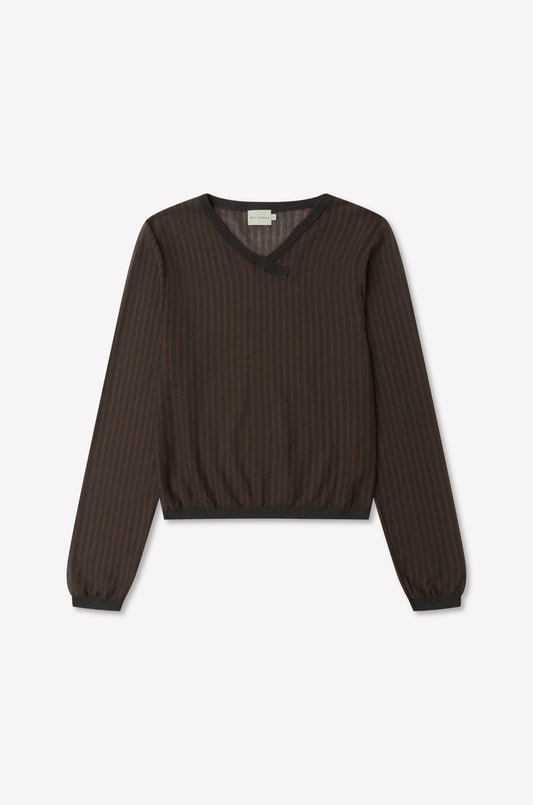 Stripe Longsleeve - Brown Grey Stripe