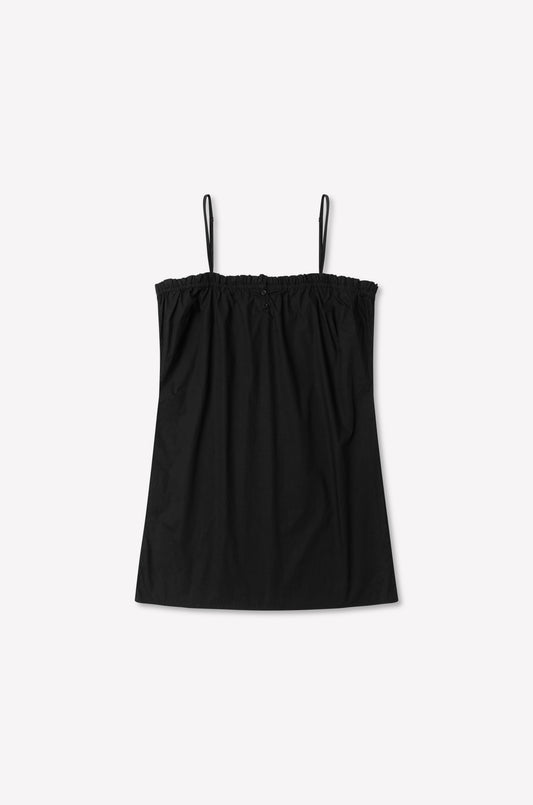 Frill Placket Dress - Black