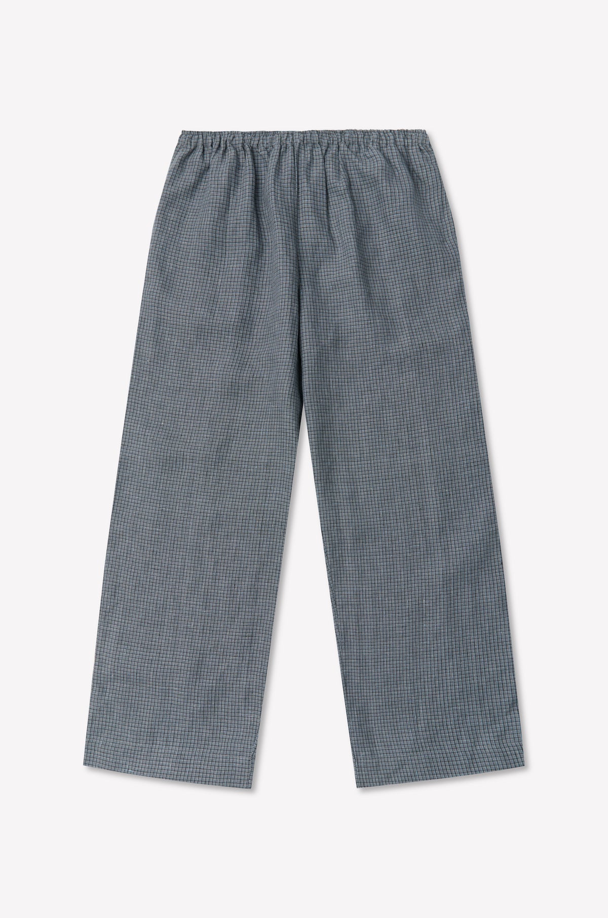 Linen Ease Trouser - Indigo Check