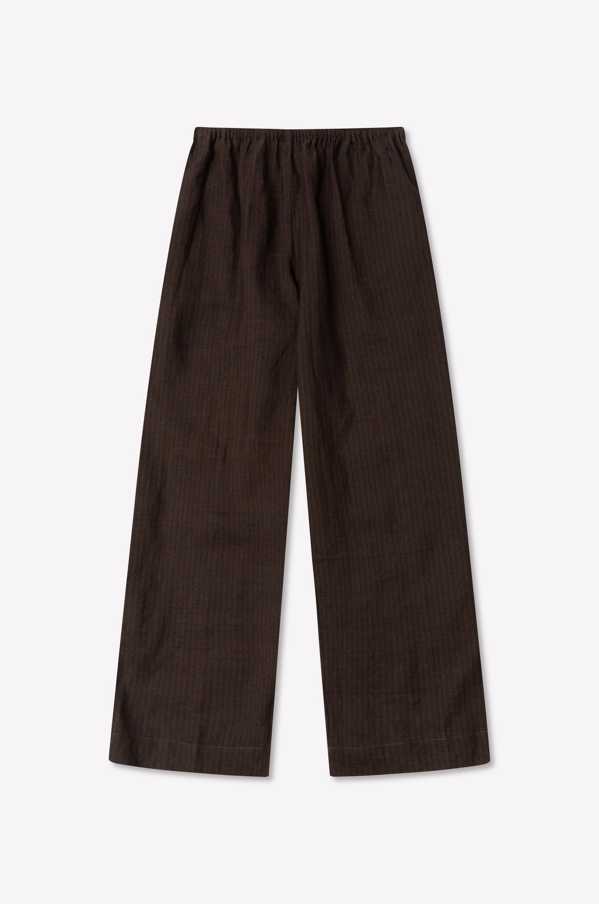 Linen Ease Trouser - Brown Black Stripe