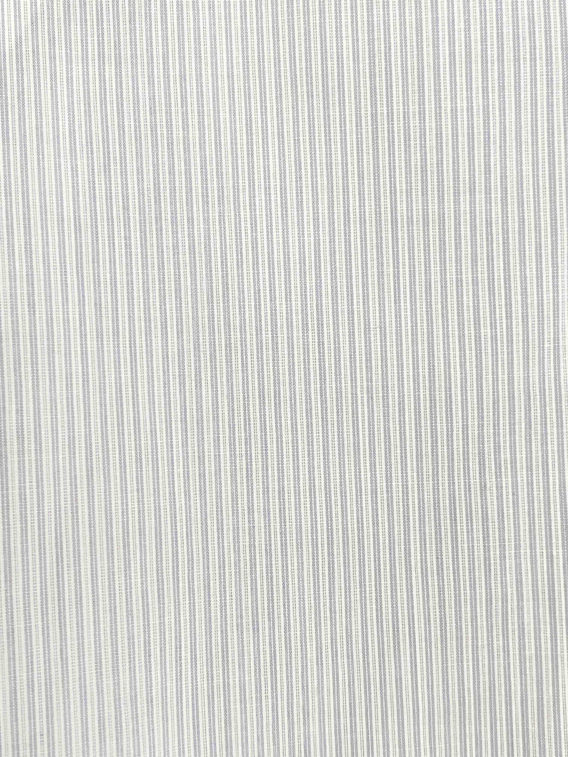 Close up shot of Dream Stripe fabric. A soft blue woven micro stripe on white.