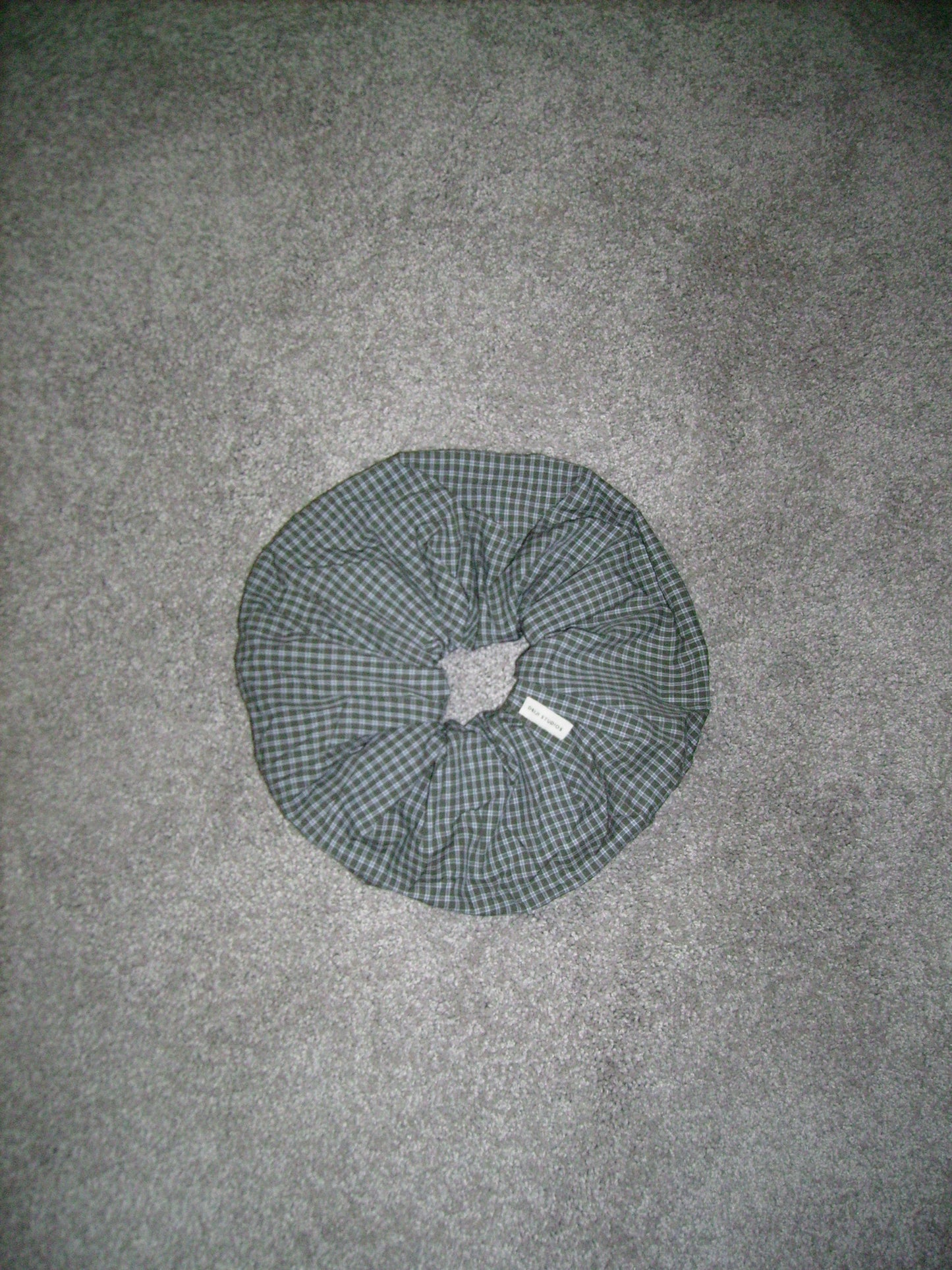 scrunchie - khaki check by Deiji Studios on carpet