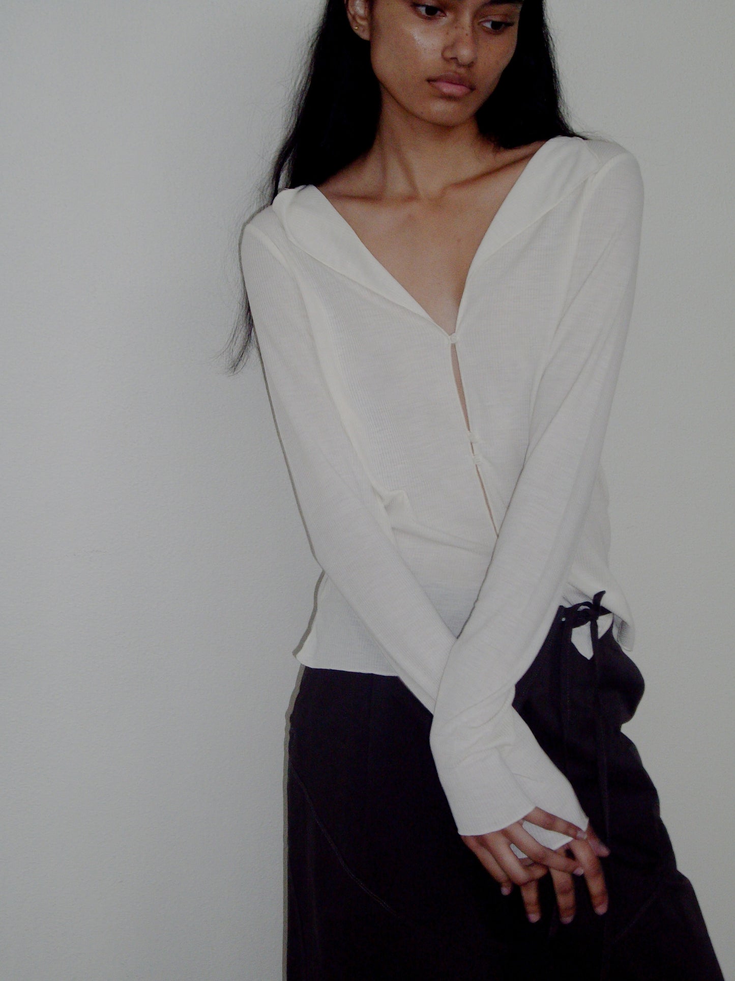 Open Long Sleeve Top - Off White