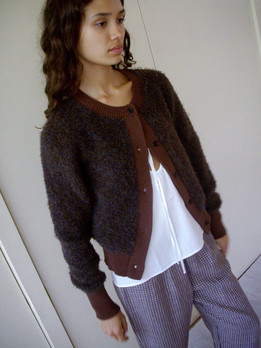 Looped Cardigan - Brown Multi