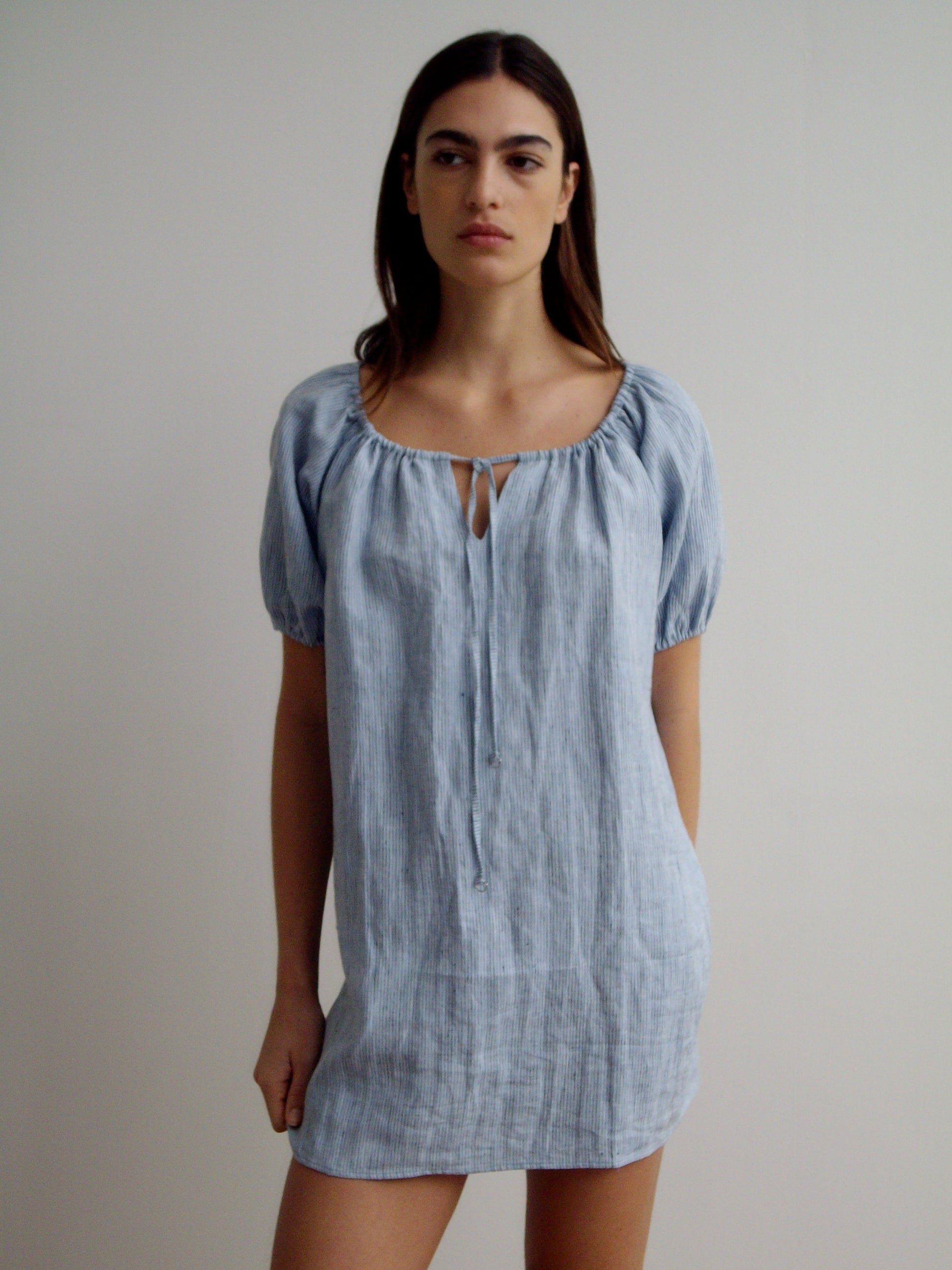 Smock Dress - Blue Stripe Smock Dress - Blue Stripe