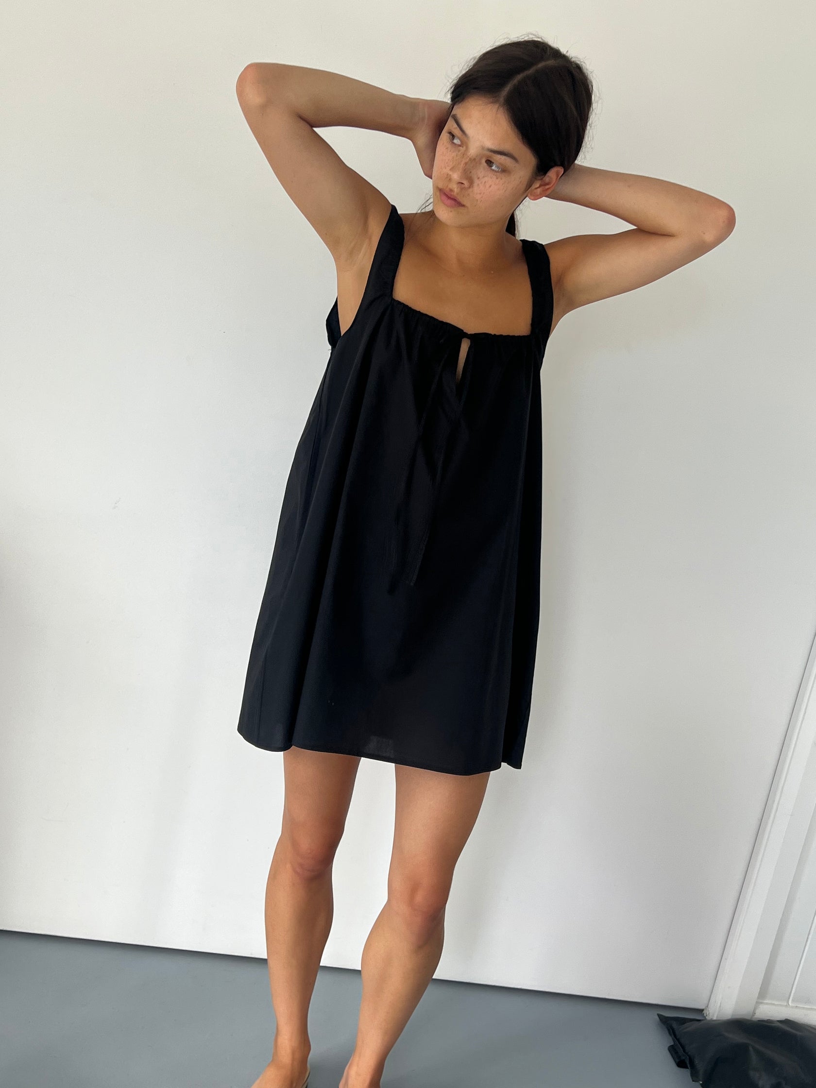 Black Embellished Bow Dress