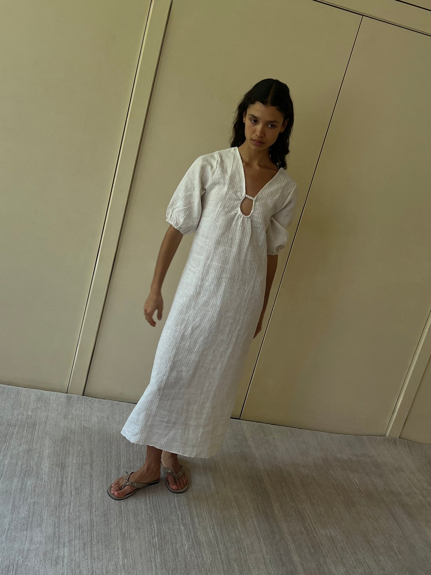 Squared Dress - Linen Story Stripe