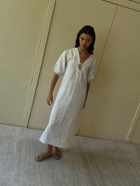 Squared Dress - Linen Story Stripe
