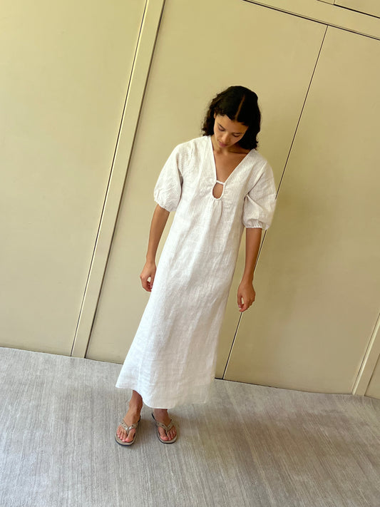 Squared Dress - Linen Story Stripe