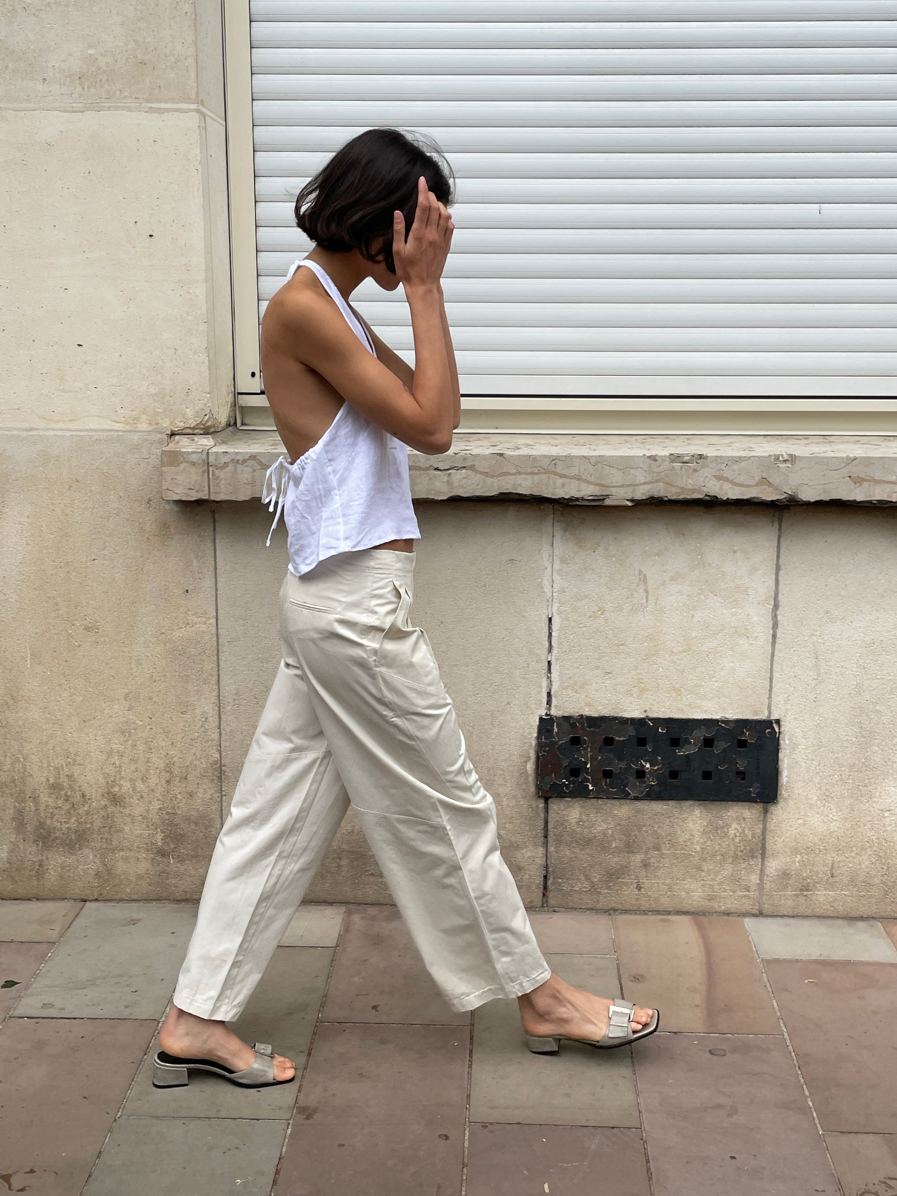 Flag Tie Pant - Off White