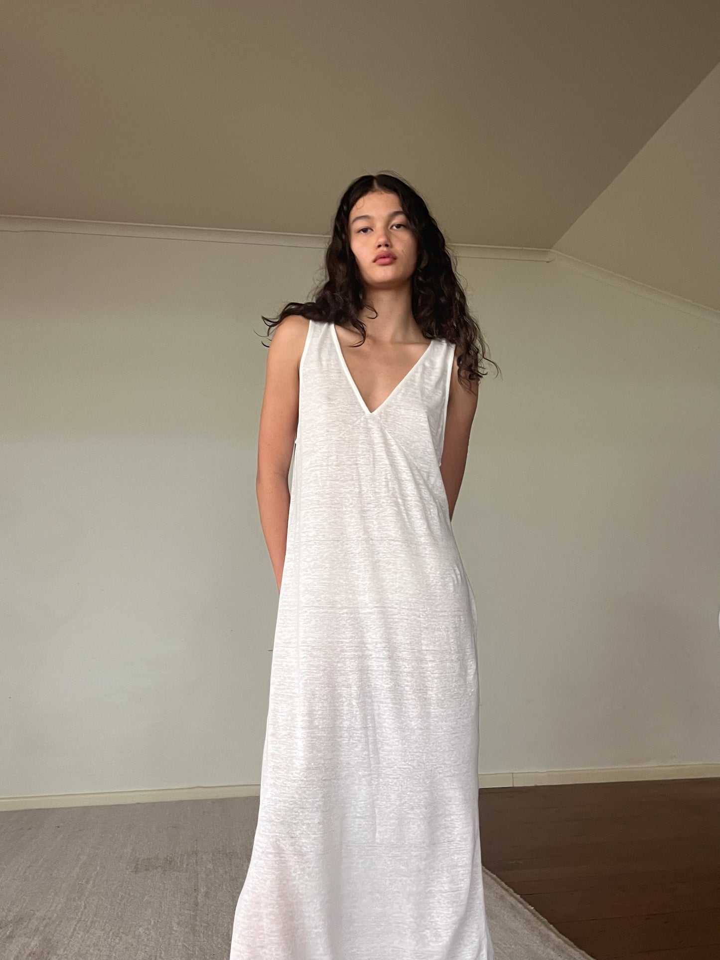 soft tank dress - ecru