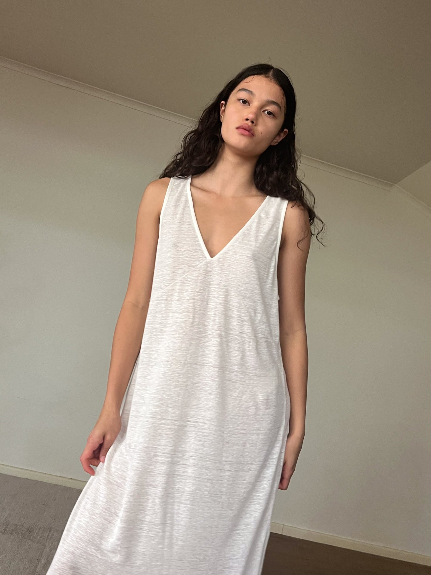 soft tank dress - ecru