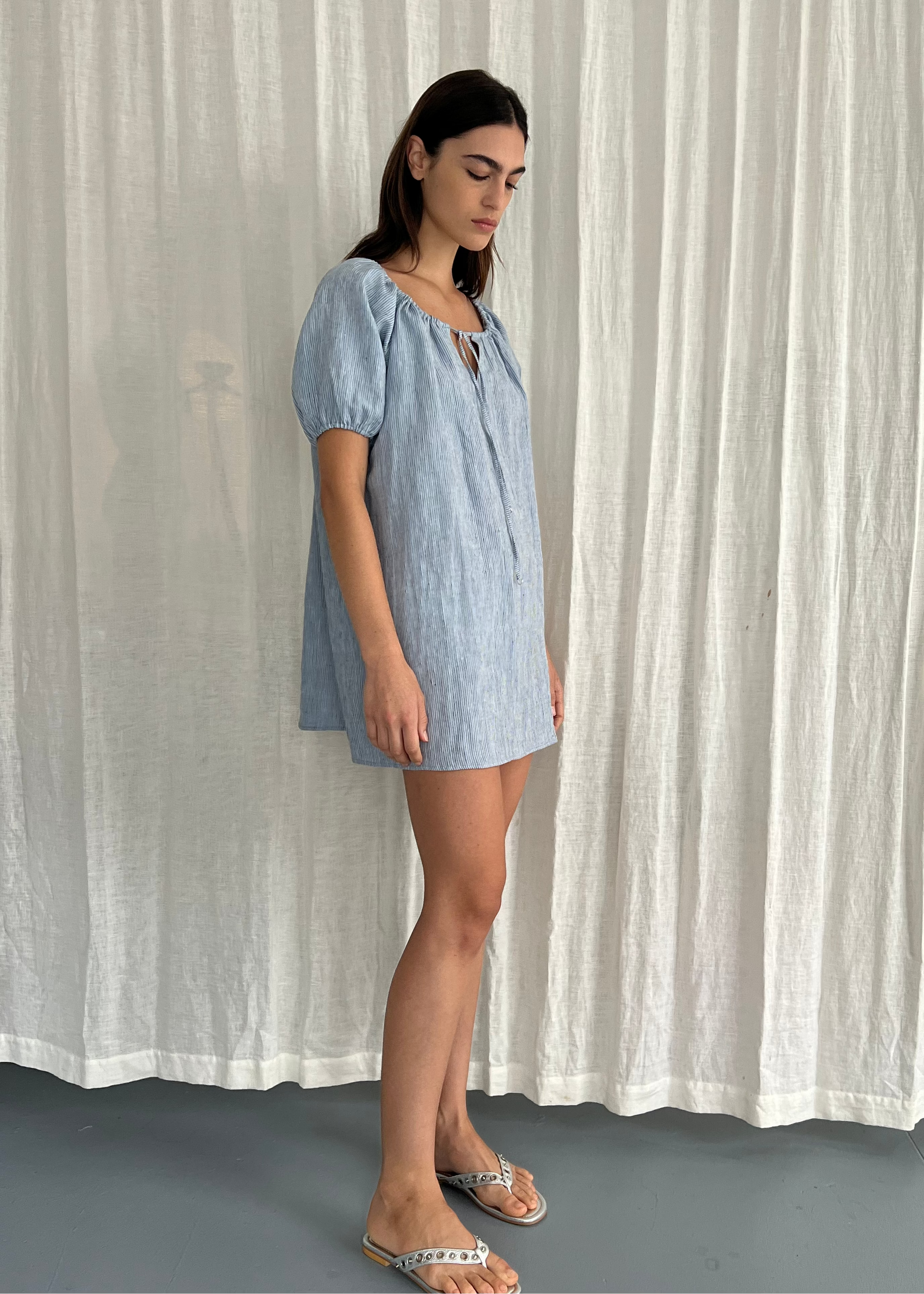 Smock Dress - Blue Stripe Smock Dress - Blue Stripe