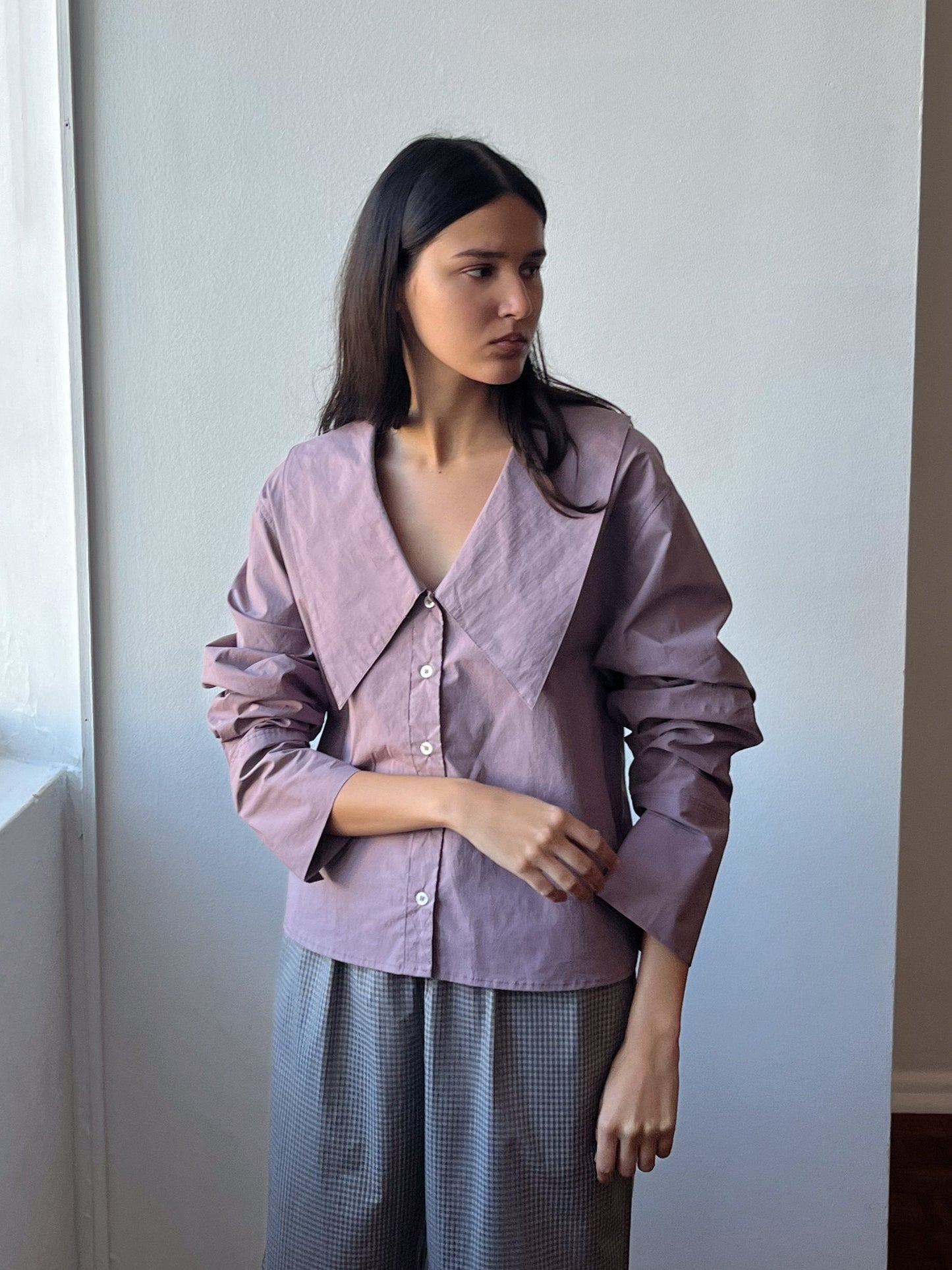 Oversized Collared Shirt - Mauve