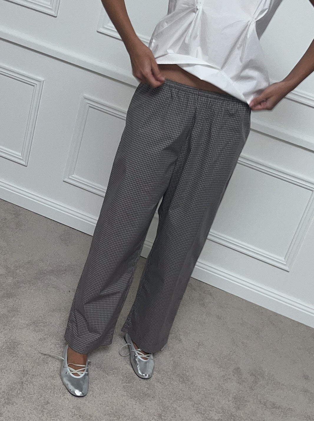 Deiji Studios Ease Trouser in Pistachio Stripe
