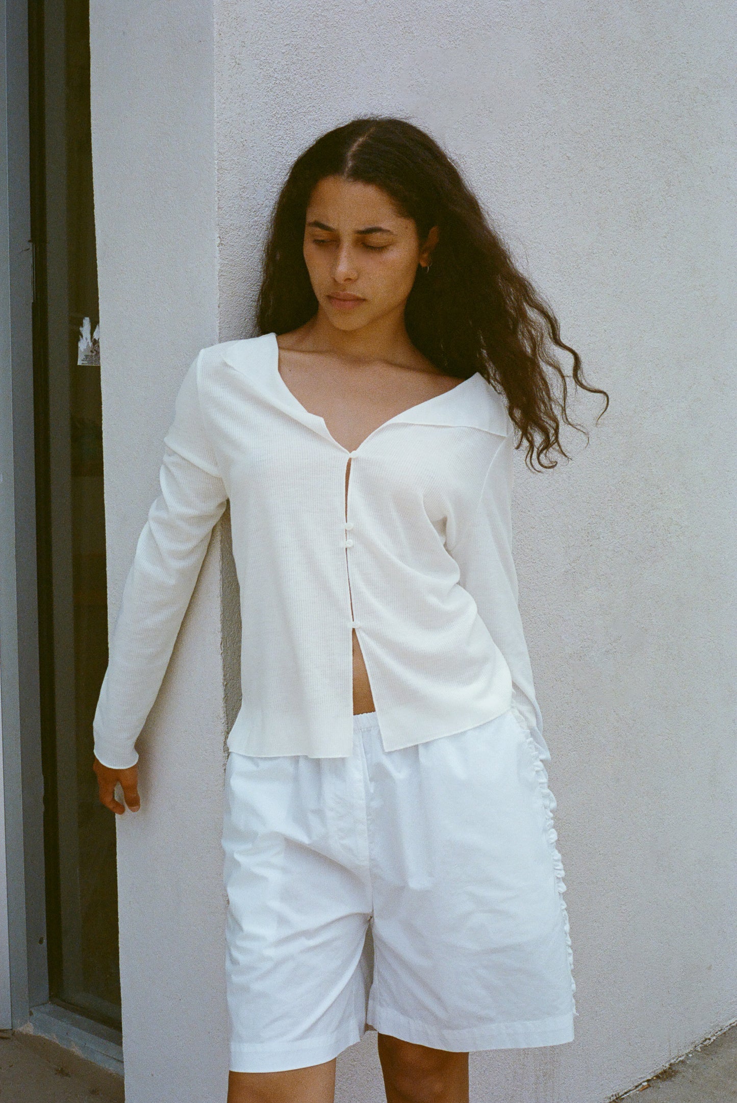 Open Long Sleeve Top - Off White