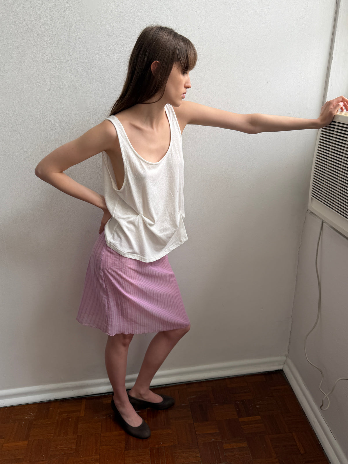Pinch Gather Tank - White
