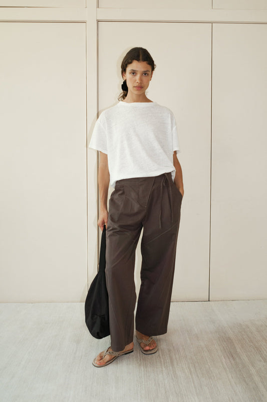 Flag Tie Pant - Dark Brown