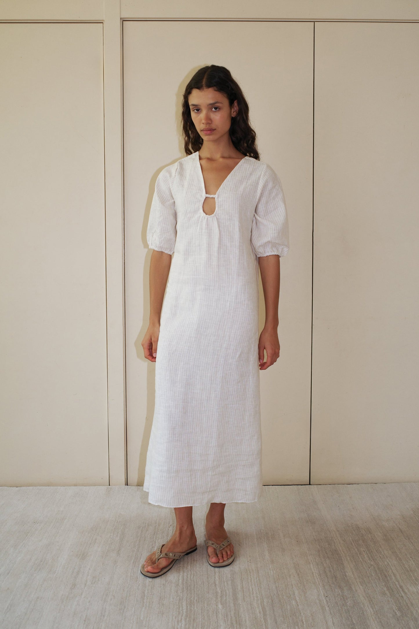 Squared Dress - Linen Story Stripe