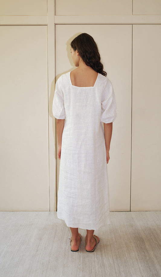 Squared Dress - Linen Story Stripe