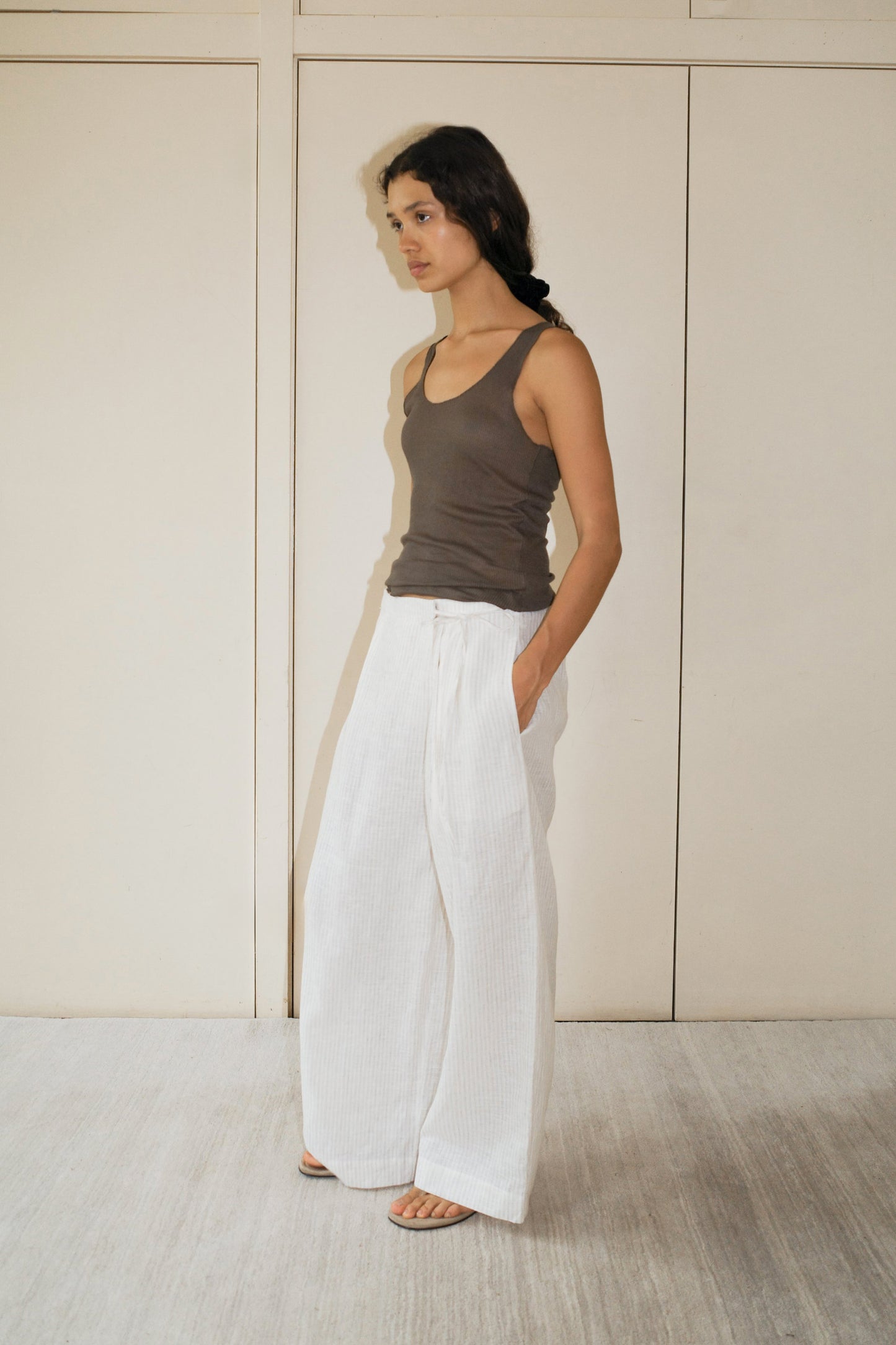 Fold Pant - Linen Story Stripe