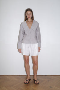 Collared Tie Shirt - Seas Stripe