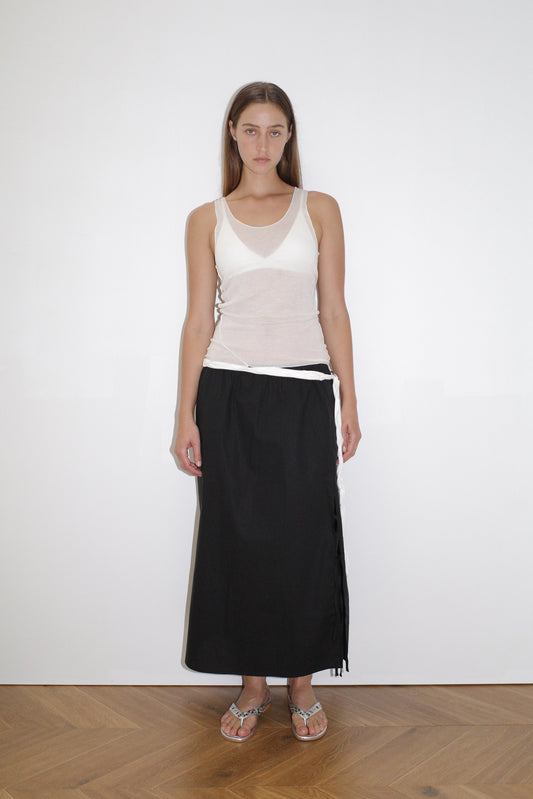 Split Tie Skirt - Black
