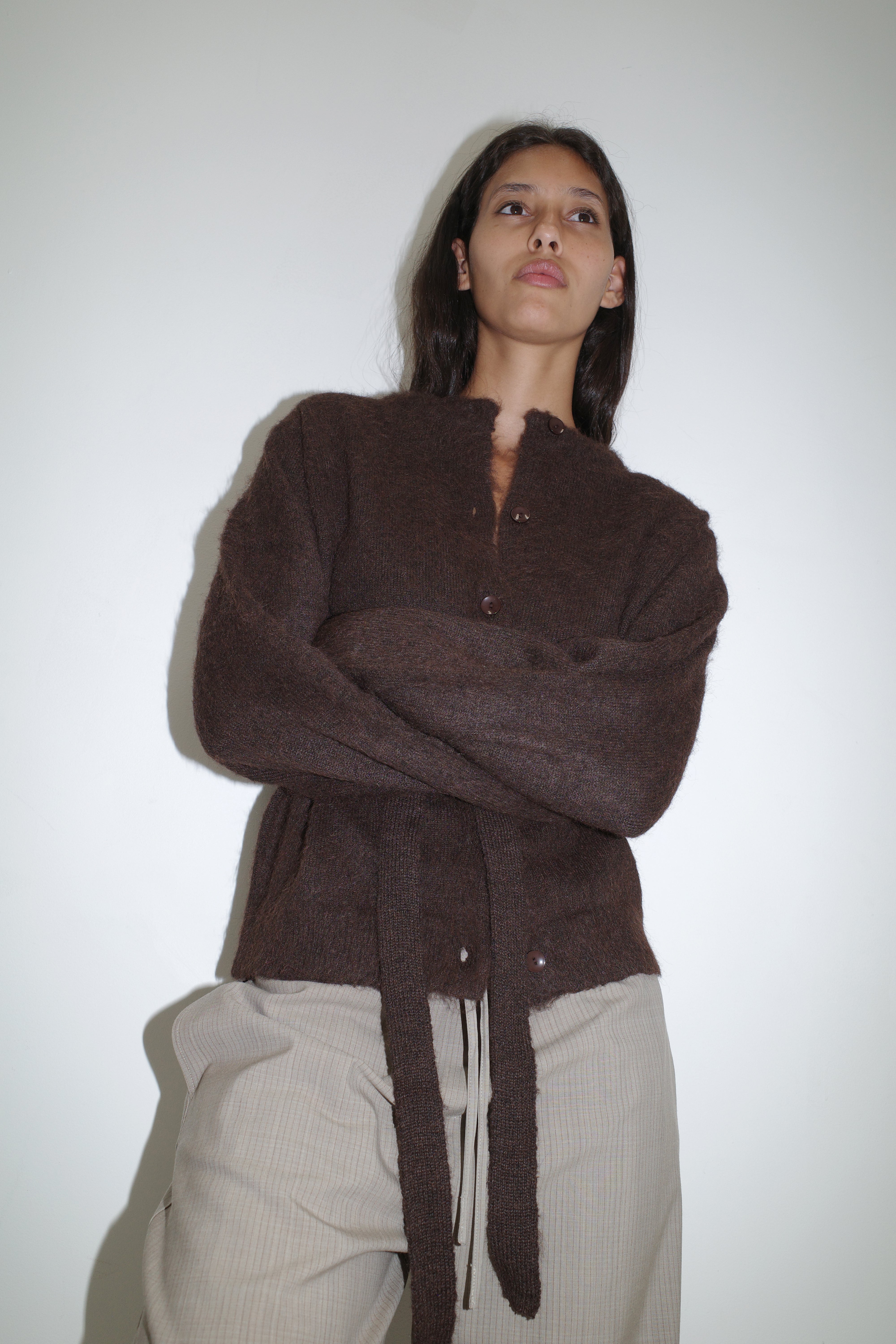 Belted Cardi - Brown