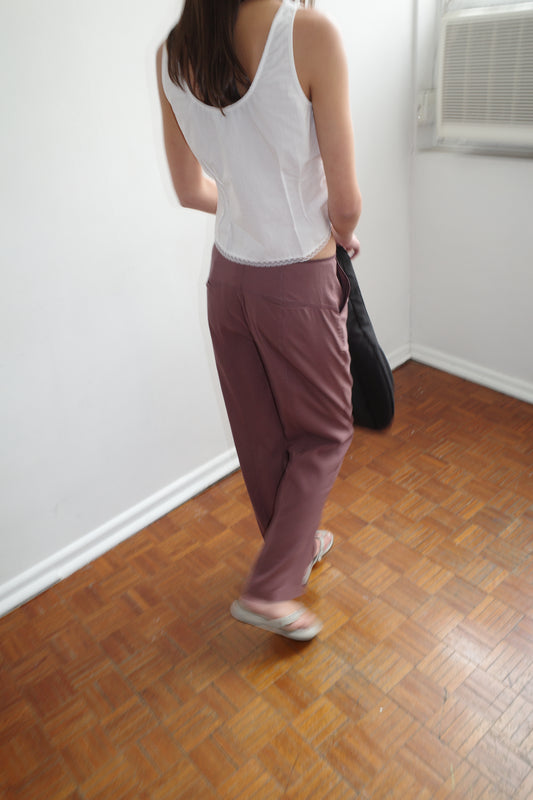 Cross Tie Pant - Burgundy