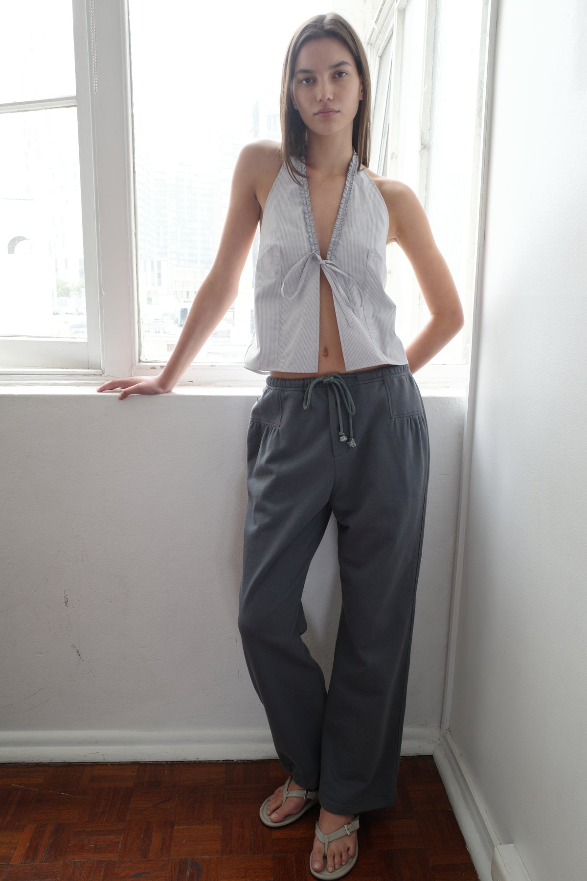 Frill Trackpant - Blue  Slate