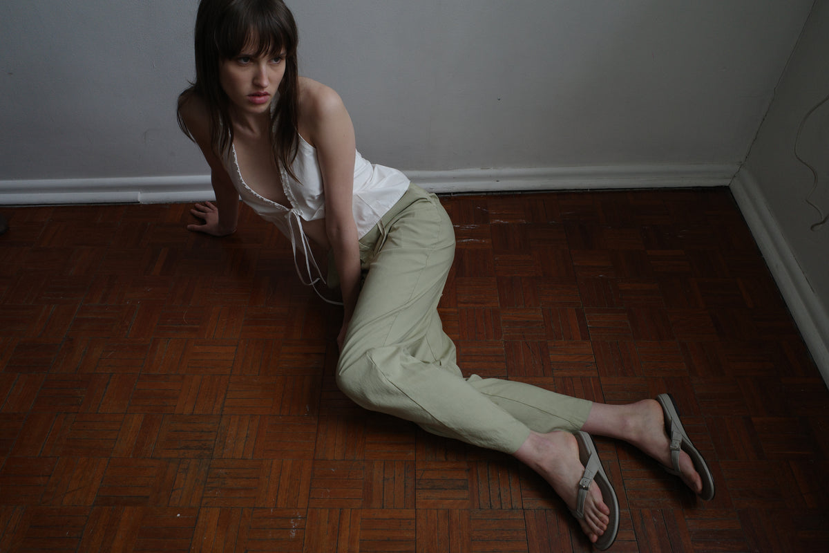 Open Frill Halter - White