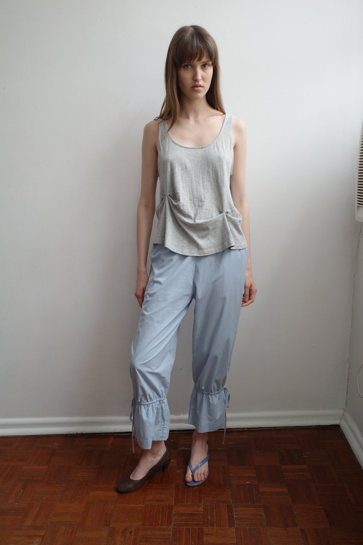 Pinch Gather Tank - Grey