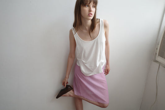 Pinch Gather Tank - White